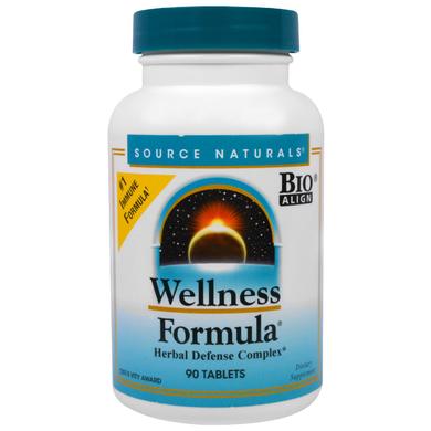 Поддержка иммунитета, травяной комплекс, Wellness Formula Bio-Align, Source Naturals, 90 таблеток - фото