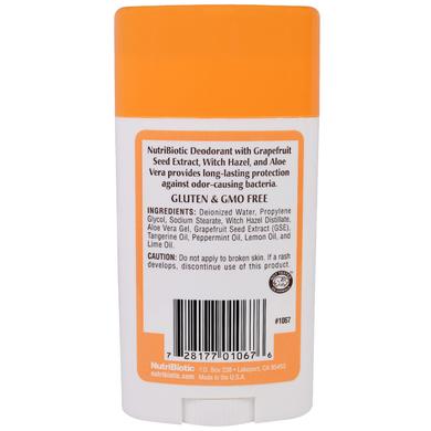 Дезодорант длительного действия, Deodorant, NutriBiotic, с ароматом манго и дыни, 75 г - фото