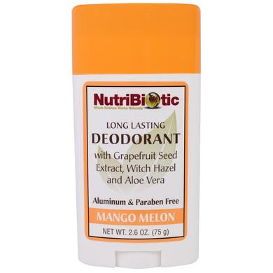 Дезодорант длительного действия, Deodorant, NutriBiotic, с ароматом манго и дыни, 75 г - фото