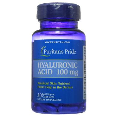 Гіалуронова кислота, Hyaluronic Acid, Puritan's Pride, 100 мг, 30 капсул - фото