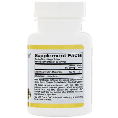 Коензим CoQ10, California Gold Nutrition, 100 мг, 30 капсул - фото