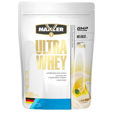 Протеїн, Ultra Whey, Maxler, смак лимонний чізкейк, 900 г - фото