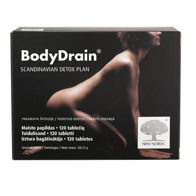Засіб для очищення організму, BodyDrain, New Nordic, 120 таблеток - фото