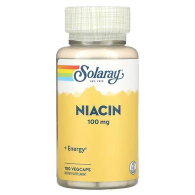 Ніацин, Niacin, Solaray, 100 мг, 100 вегетаріанських капсул - фото