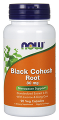 Корень клопогона кистеносного с лакрицей и дягилем, Black Cohosh Root, Now Foods, 80 мг, 90 капсул - фото