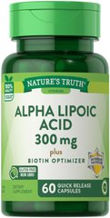 Альфа-липоевая кислота, Alpha Lipoic Acid, Nature's Truth, 300 мг, 60 капсул - фото