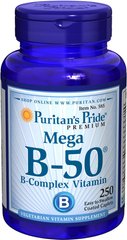 Витамин В-50 комплекс, Vitamin B-50® Complex, Puritan's Pride, 250 капсул - фото