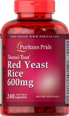 Червоний дріжджовий рис, Red Yeast Rice, Puritan's Pride, 600 мг, 240 капсул - фото