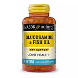 Глюкозамин и Рыбий жир, Glucosamine & Fish Oil, Mason Natural, 90 гелевых капсул, фото