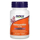 Астаксантин, Astaxanthin, Now Foods, 4 мг, 60 капсул, фото
