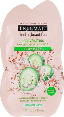 Глиняная маска для лица "Огурец и розовая соль", Feeling Beautiful Mask, Freeman, 15 мл - фото