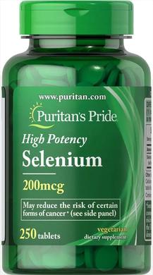 Селен, Selenium, Puritan's Pride, 200 мкг, 250 таблеток - фото