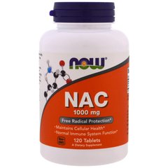 Ацетилцистеин, NAC, Now Foods, 1000 мг, 120 таблеток - фото