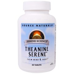 Теанин, спокойствие, Theanine Serene, Source Naturals, 60 таблеток - фото