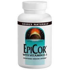 Эпикор + вітамін Д3, EpiCor, Source Naturals, 500 мг, 120 капсул - фото