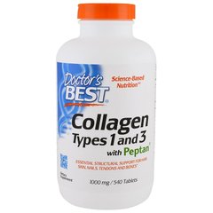 Колаген 1 і 3 типу, Collagen Types 1 & 3, Doctor's Best, 1000 мг, 540 таблеток - фото
