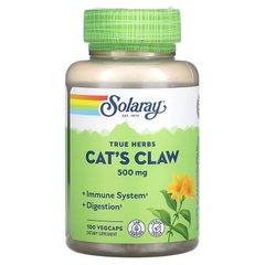 Котячий кіготь, екстракт кори, Cat's Claw, Solaray, для веганів, 500 мг, 100 капсул - фото