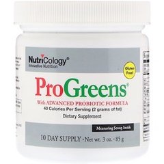 Зеленая пища с пробиотической формулой, ProGreens, Nutricology, 85 г - фото