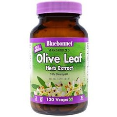 Олива, экстракт листьев, Olive Leaf Extract, Bluebonnet Nutrition, 120 капсул - фото