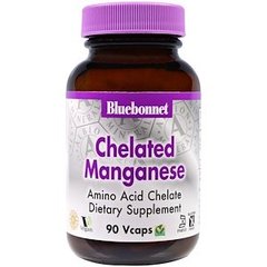 Марганець, Chelated Manganese, Bluebonnet Nutrition, 90 капсул - фото