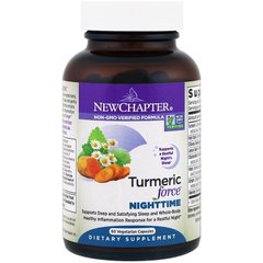Куркумин, ночная формула, Turmeric Force Nighttime, New Chapter, 60 вегетарианских капсул - фото