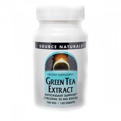Экстракт листьев зеленого чая 100 мг, Source Naturals, 120 таблеток - фото
