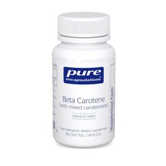 Бета-каротин (зі змішаними каротиноїдами), Beta Carotene, Pure Encapsulations, 90 капсул - фото