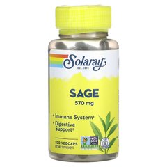 Шавлія, Sage, Solaray, органік, 285 мг, 100 капсул - фото