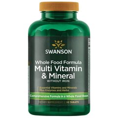 Вся формула пищи без железа и минеральных, Whole Foods Formula Multi and Mineral without Iron, Swanson, 90 таблеток - фото