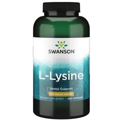 L-Лізин, Free-Form L-Lysine, Swanson, 500 мг, 300 капсул - фото