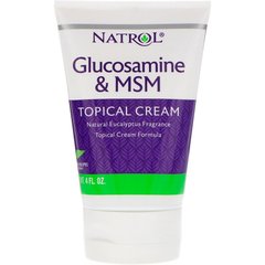 Глюкозамин с МСМ крем, Glucosamine with MSM, Natrol, 112 г - фото