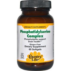 Фосфатидилсерин комплекс (Phosphatidylserine), Country Life, 60 капсул - фото