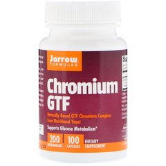 Хром, Chromium GTF, Jarrow Formulas, 200 мкг, 100 капсул - фото