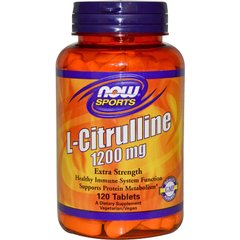 Цитруллин, L-Citrulline, Now Foods, Sports, 1200 мг, 120 таблеток - фото