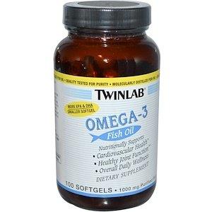 Омега -3 рыбий жир, Omega-3 Fish Oil, Twinlab, 100 капсул - фото