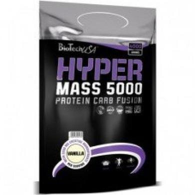 Гейнер, HYPER MASS 5000 - малиновый йогурт, BioTech USA, 1000 г - фото