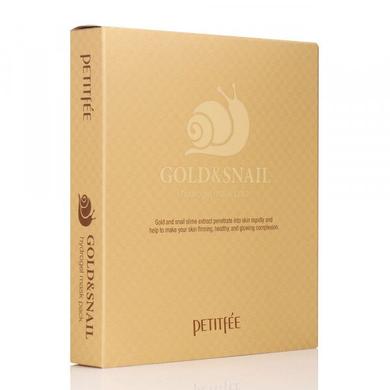 Гідрогелева маска для обличчя з золотом і равликом, Petitfee, 5 шт - фото