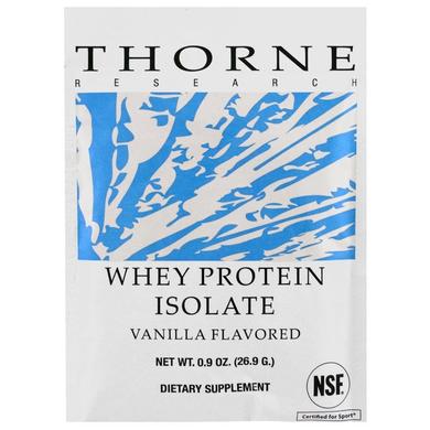 Сироватковий протеїн ізолят, ваніль, Whey Protein Isolate, Thorne Research, 12 пакетів по 26.9 г - фото
