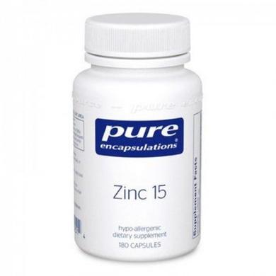 Цинк, Zinc, Pure Encapsulations, 15 мг, 180 капсул - фото
