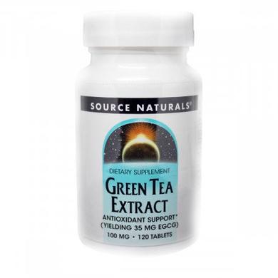 Екстракт листя зеленого чаю 100 мг, Source Naturals, 120 таблеток - фото