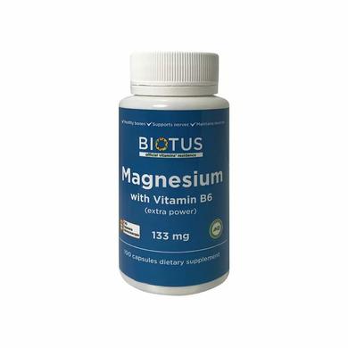 Магний и витамин В6, Magnesium with Vitamin B6, Biotus, экстра сильный, 100 капсул - фото