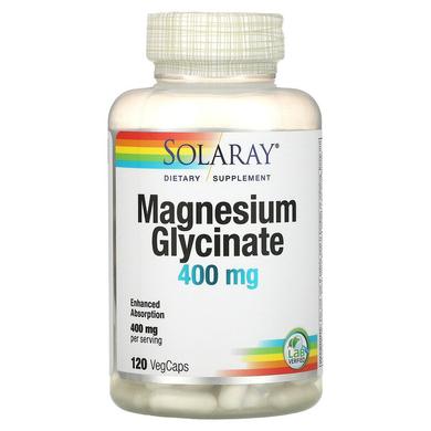Магній глицинат, Magnesium Glycinate, Solaray, 400 мг, 120 капсул - фото