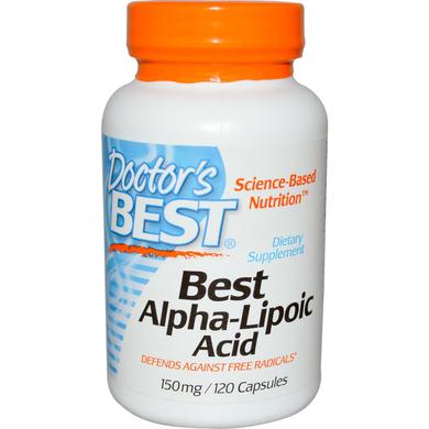 Альфа-ліпоєва кислота, Alpha Lipoic Acid, Doctor's Best, 150 мг, 120 капсул - фото