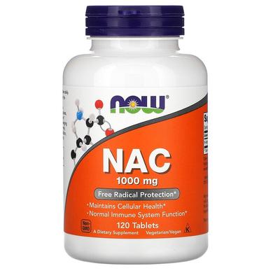 Ацетилцистеїн, NAC, Now Foods, 1000 мг, 120 таблеток - фото