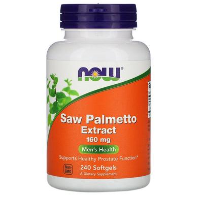 Со Пальметто, екстракт, Saw Palmetto, Now Foods, 160 мг, 240 гелевих капсул - фото