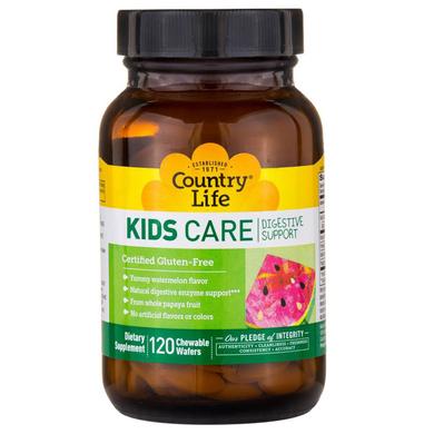 Травні ферменти для дітей, Care Digestive Support, Country Life, 120 жев. вафель - фото