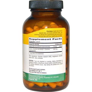 Ацетил карнитин, Acetyl L-Carnitine, Country Life, 500 мг, 120 капсул - фото