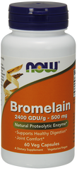 Бромелайн, Bromelain, Now Foods, 500 мг, 60 капсул - фото