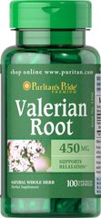 Валериана корень, Valerian Root, Puritan's Pride, 450 мг, 100 капсул - фото