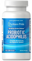 Пробіотик ацидофилус, Probiotic Acidophilus, Puritan's Pride, 100 таблеток - фото